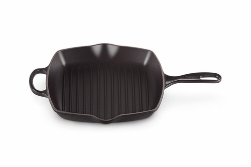 Skillet Gril en Fonte Émaillée Carré 26 cm Noir Mat